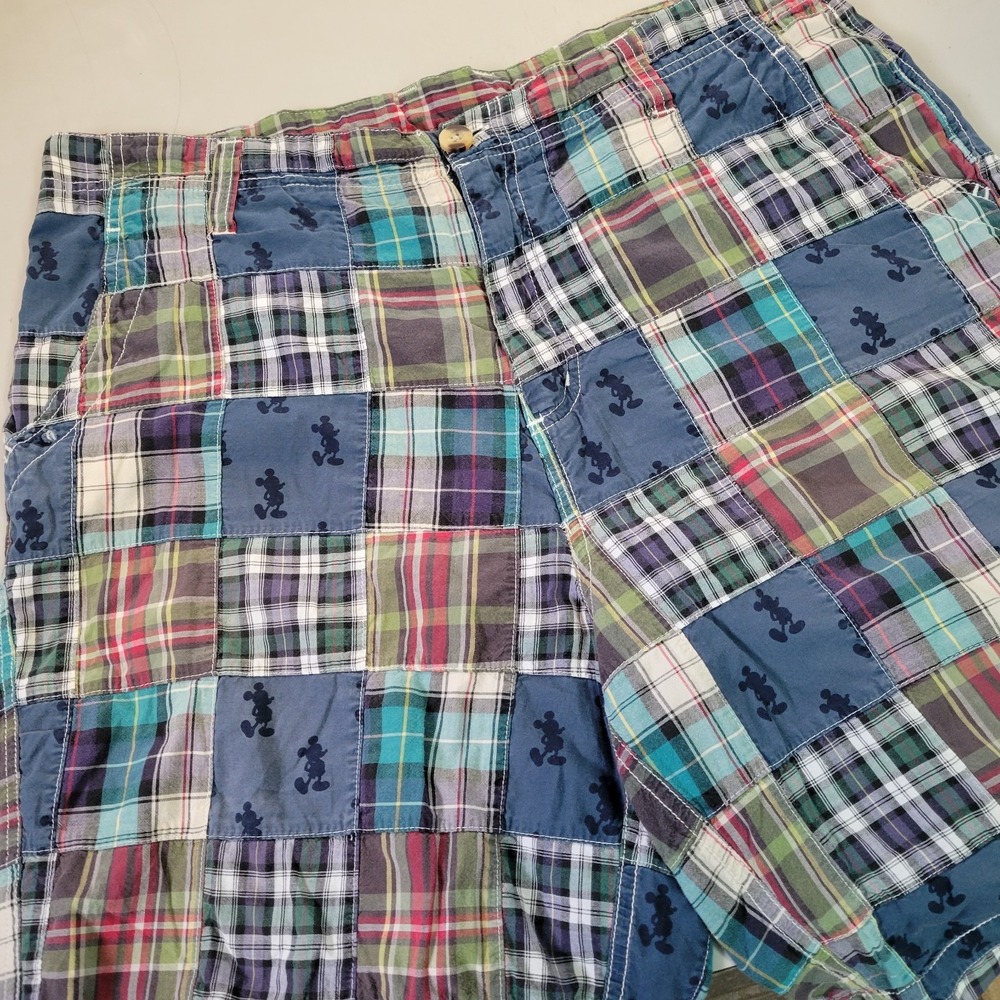 Walt Disney‎ World Men's 36x10 Blue Patchwork Mickey Mouse Bermuda Shorts